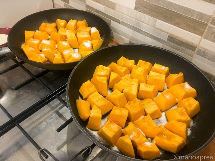 zucca kabocha in padella